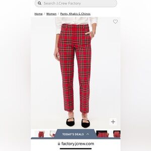 J Crew factory tartan pants